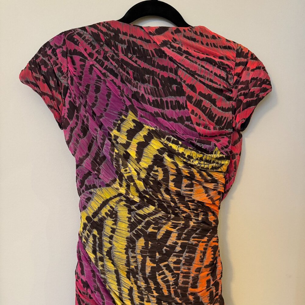 Diane Von Furstenberg DVF Mini Dress Silk Jersey Tiger Animal Print
